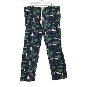 Vineyard Vines Mens XL Pajama Pants Navy Holiday Flamingo Lighthouse Lounge Soft
